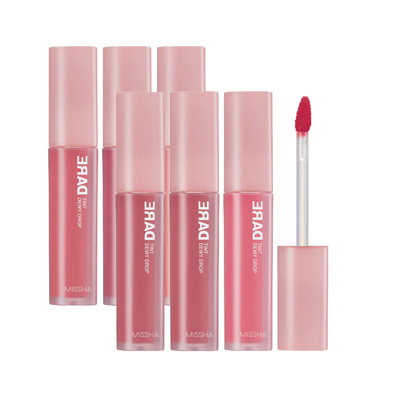 リップグロス MISSHA Dewy Stain Sheer Lip Gloss 02-05 MISSHA Dare Tint Dewy Drop | Glossy Tinted Lip Serum – Missha