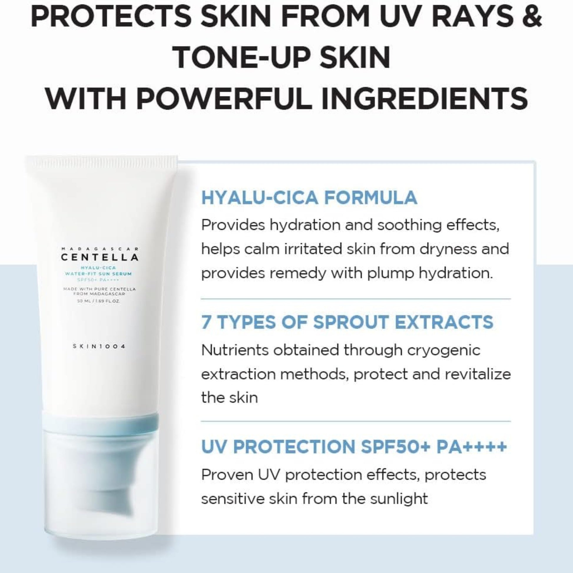 SKIN1004 Madagascar Centella Hyalu-Cica Water-Fit Sun Serum - Missha Middle East