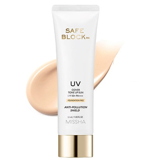 MISSHA Safe Block RX Cover Tone Up Sun Cream SPF50+ PA++++ Foundation-Free - Missha Middle East